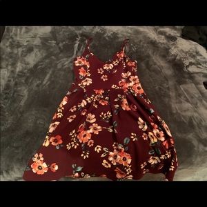Maroon Floral Dress